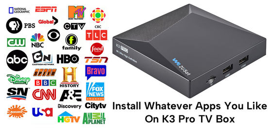 ODM K3 Pro Android IPTV Box Network OTT Streaming Box For Lifetime