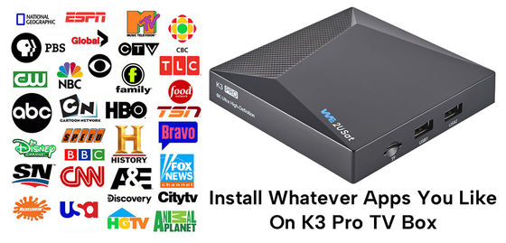 Customized Android IPTV Box We2u K3 Pro Lifetime IPTV Box Black